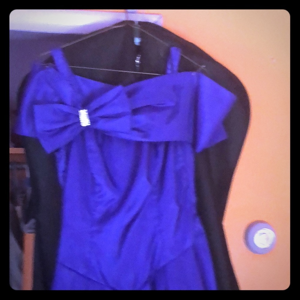All 80’s purple bridesmaid semi formal gown
